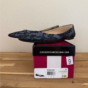 EUC - Circus by Sam Edelman - Ryane - Blue and Black Patterned Pointed Flats